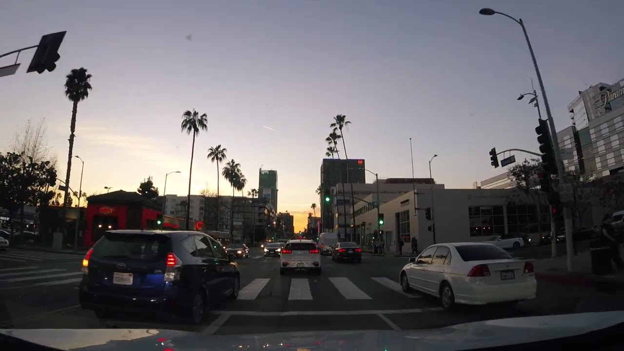 POV Sunset Blvd, POV drive through Los Angeles, Real streets, No commentary