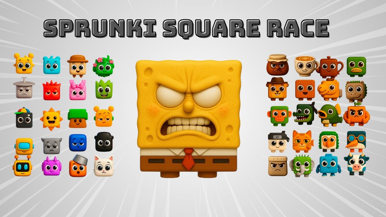 Sprunki Square League – Break the Bricks, Unlock the Sponge! | Square Race Challenge