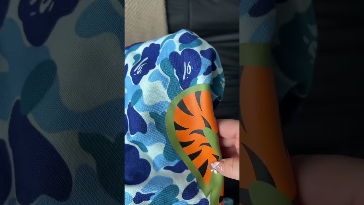 BAPE Blue Camo Shark Hoodie Unboxing 💙 Shark Zip-Up Looks INSANE! #bapeshark #bape #fashion #haul