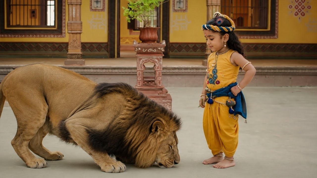 जब शेर ने किया बाल कृष्ण को प्रणाम, सब रह गए हैरान | यशोमती मईया के नंदलाला | Krishan Leela