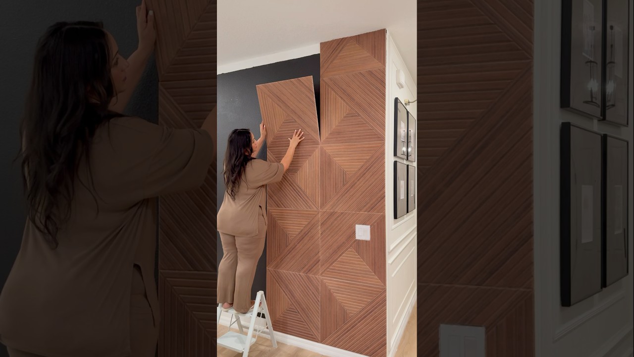 The accent wall of my dreams! 😍Easy Peel & Stick DIY & Renter Friendly #diy #homedecor #home