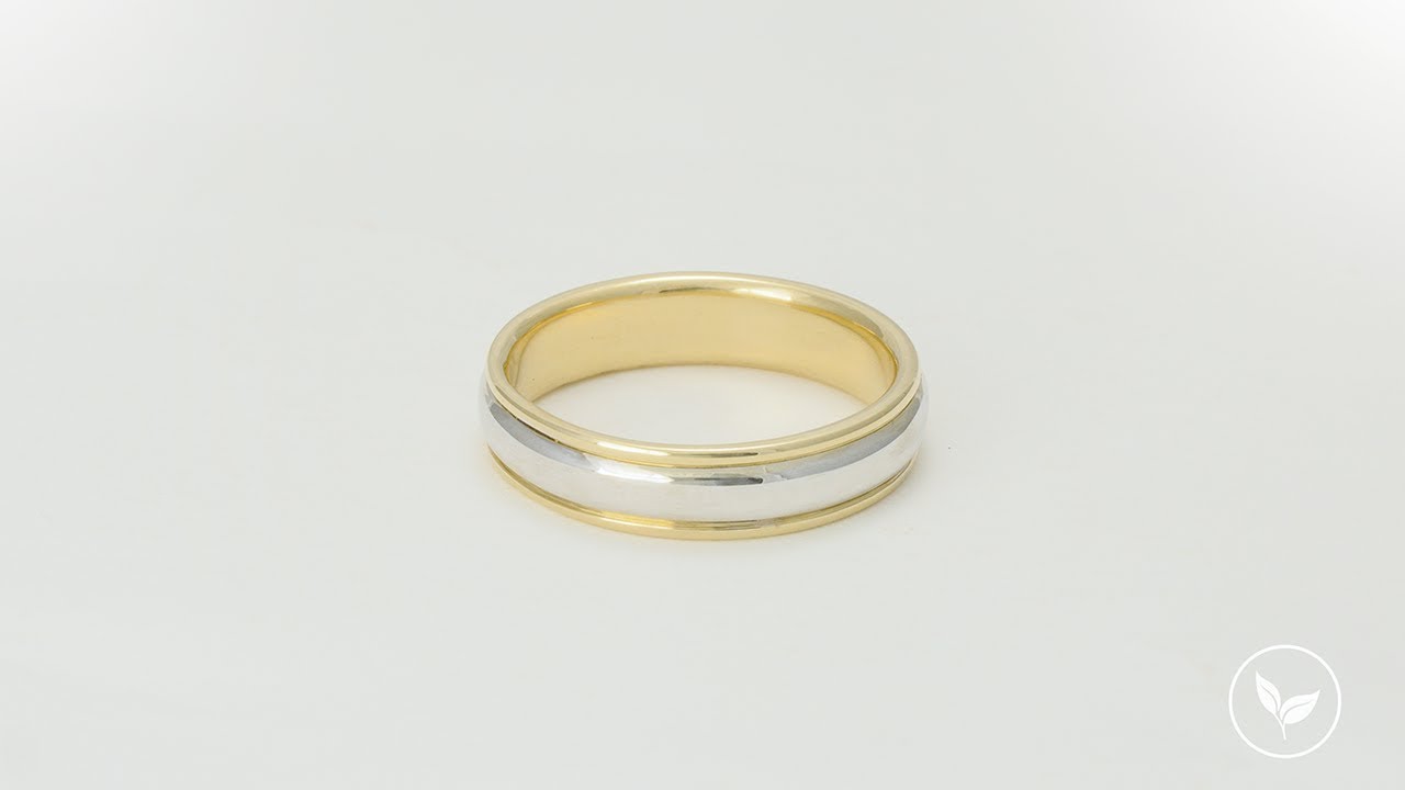 Classic Half Round Two Tone 5mm Wedding Ring