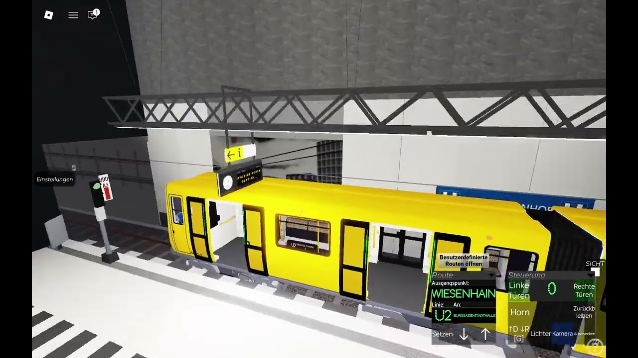 Mitfahrt Linie U2 (Roblox) Zw. Burggasse/Stadthalle und Wiesenhain