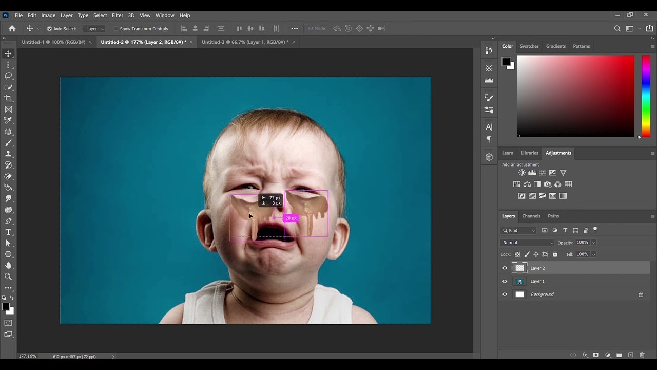 How to create tears effect design easily | Graphic Design | Photoshop | Tears | Water | Crying