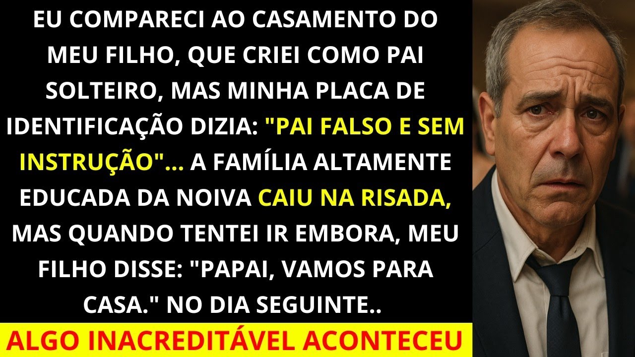 Fui ao casamento do meu filho, que criei sozinho como pai solteiro, mas no lugar do meu nome est