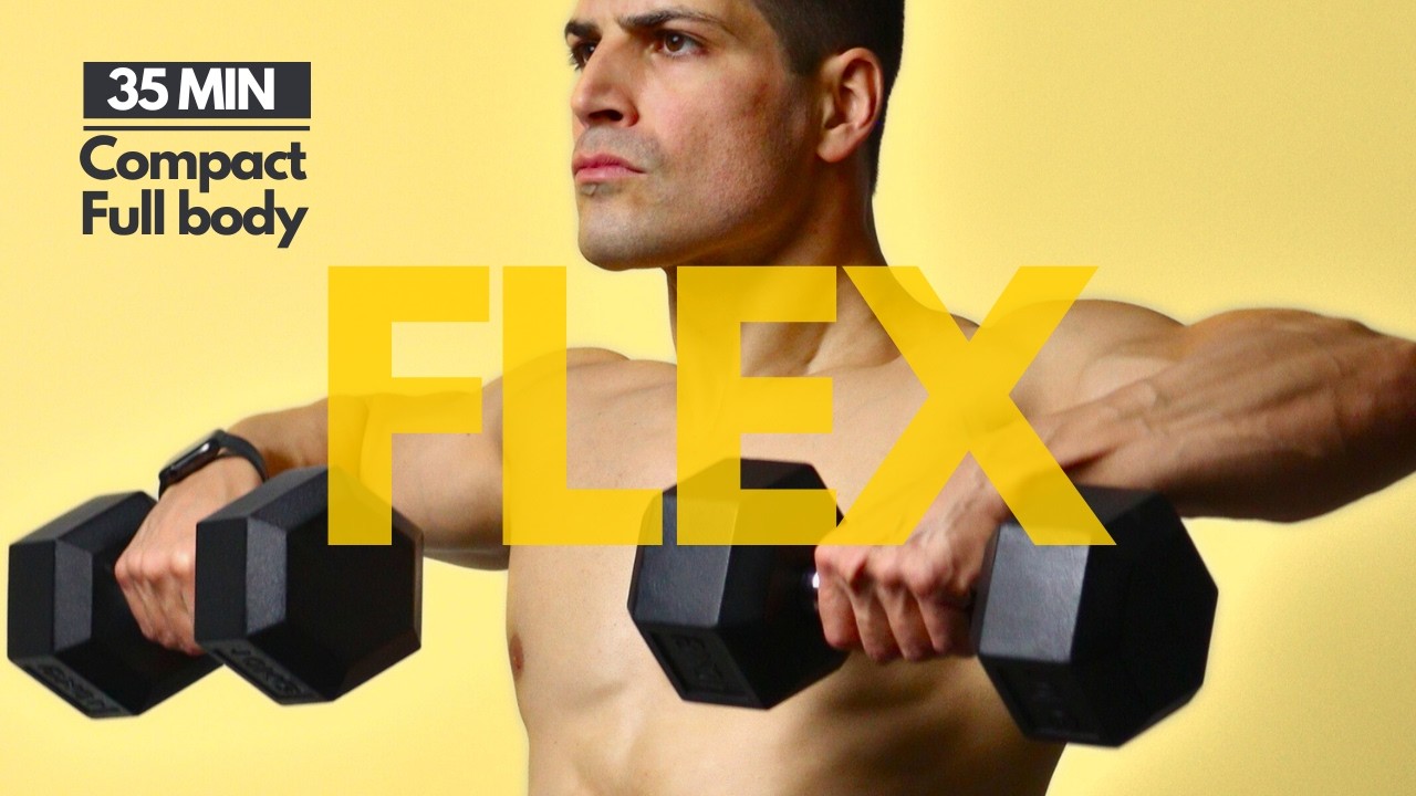35-Min Controlled Full Body + Abs Dumbbell Workout | No Jump, No Repeat, Compact Strength Training