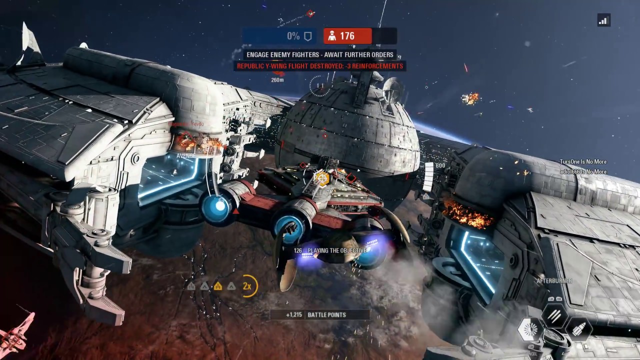 Defending the Droid Command Ship - Star Wars Battlefront 2 Starfighter Assault