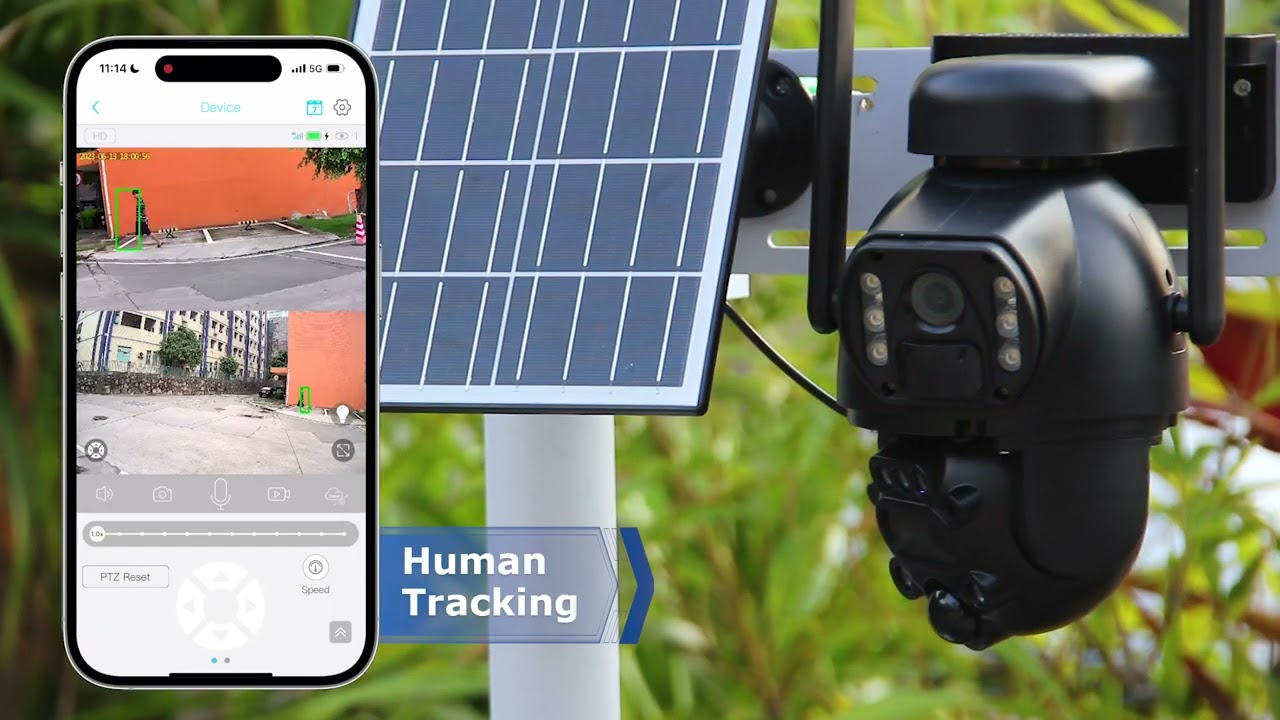HiMost 6MP 3 Lens 15x Hybrid Zoom Wireless Solar power Security Camera