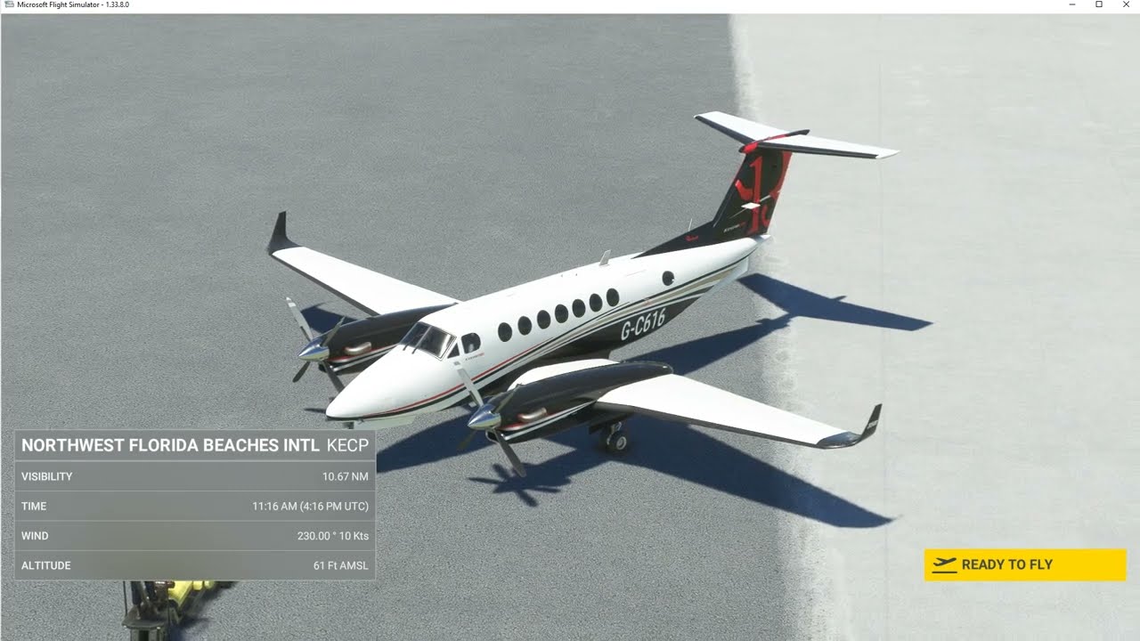 King Air 350i Auto Pilot and RNAV Landing at Pensacola, FL - Microsoft Flight Sim