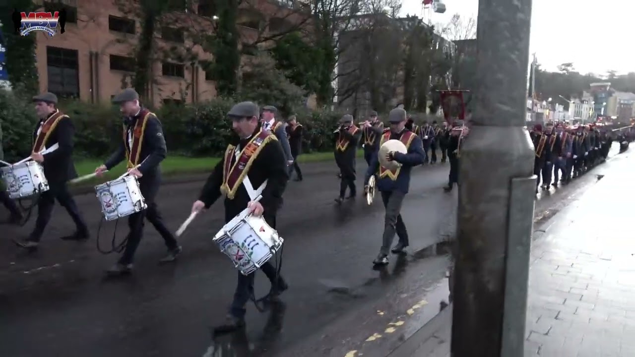 Brookeborough Mitchelburne Flute Band Leaving ABOD Shutting of the Gates 2024