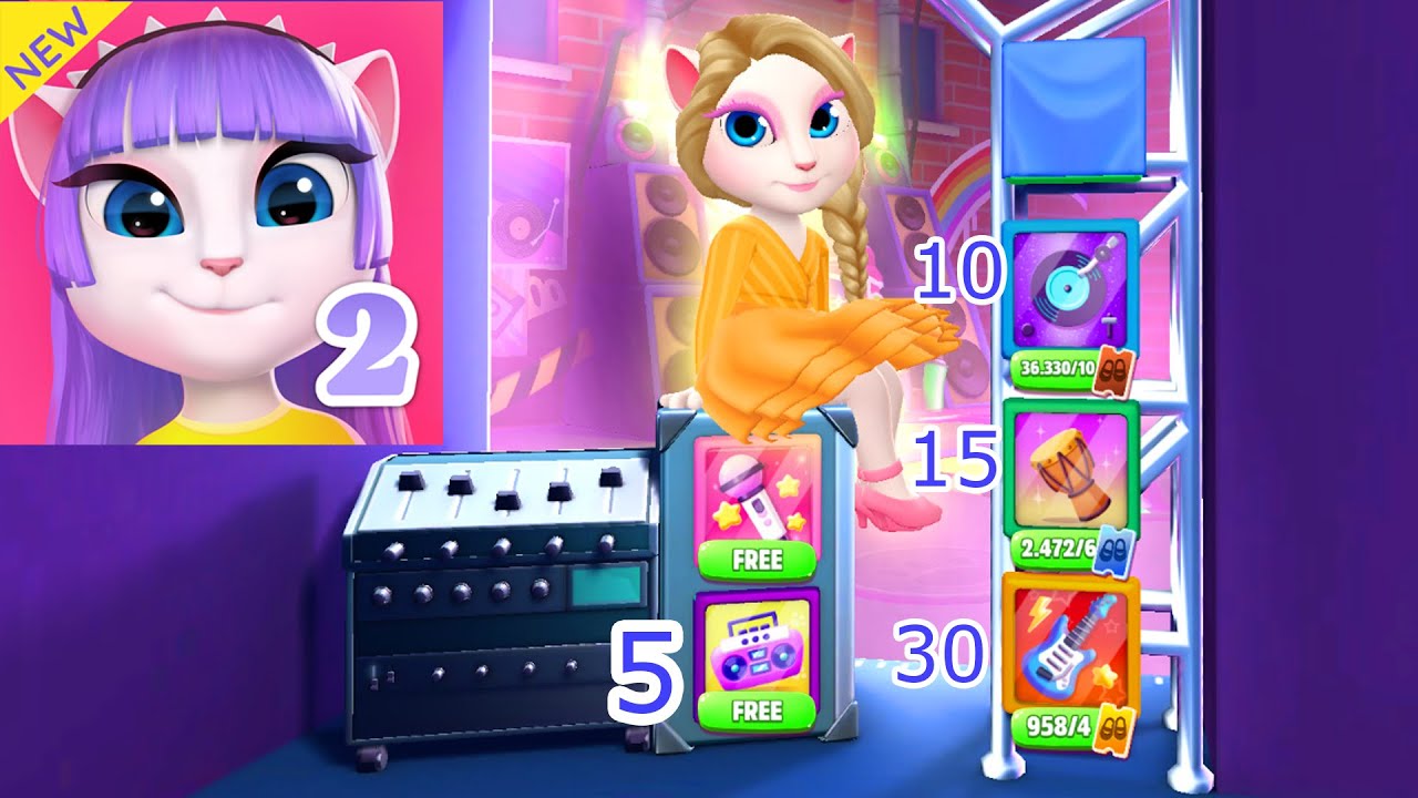 Angela Dance Play All Lever 5-10-15-30 | My Talking Angela 2