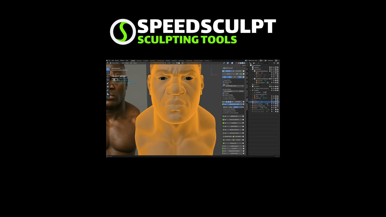 Speedsculpt - Male Head - Time lapse - Part 1