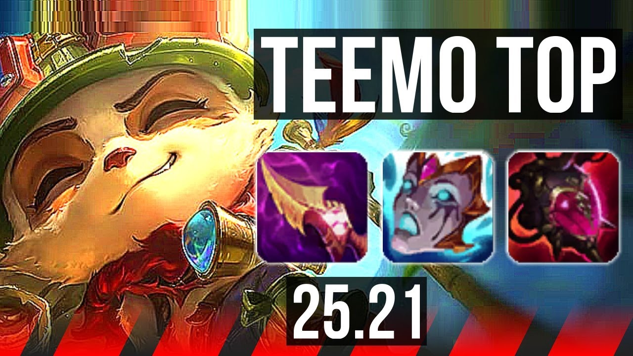 TEEMO vs YORICK (TOP) | Godlike, 500+ games | KR Master | 25.21