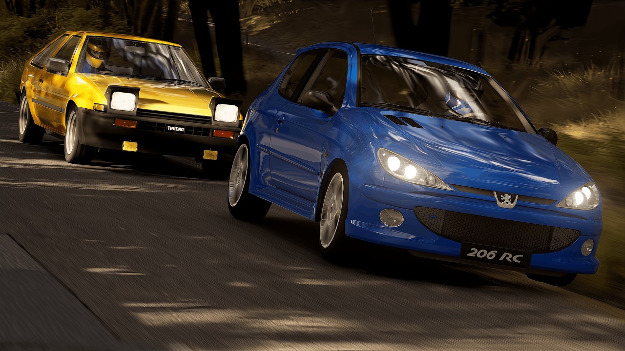 Can it Run Away? TOYOTA AE86 VS PEUGEOT 206 RC Touge Duel | CINEMATIC