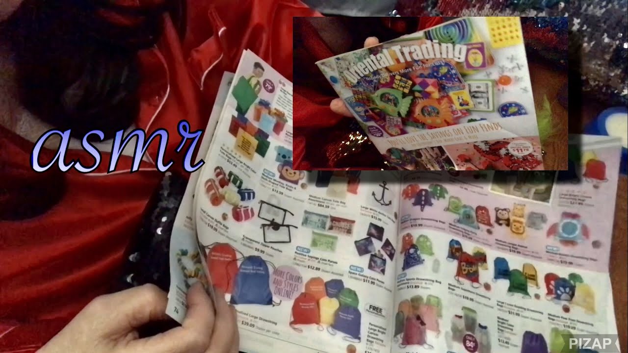 Quiet Page Turning Oriental Trading mail order catalog, browsing, commenting, Wrigley’s gum ASMR