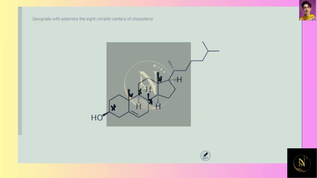[Chemistry] Designate with asterisks the eight chirality centers of cholesterol.