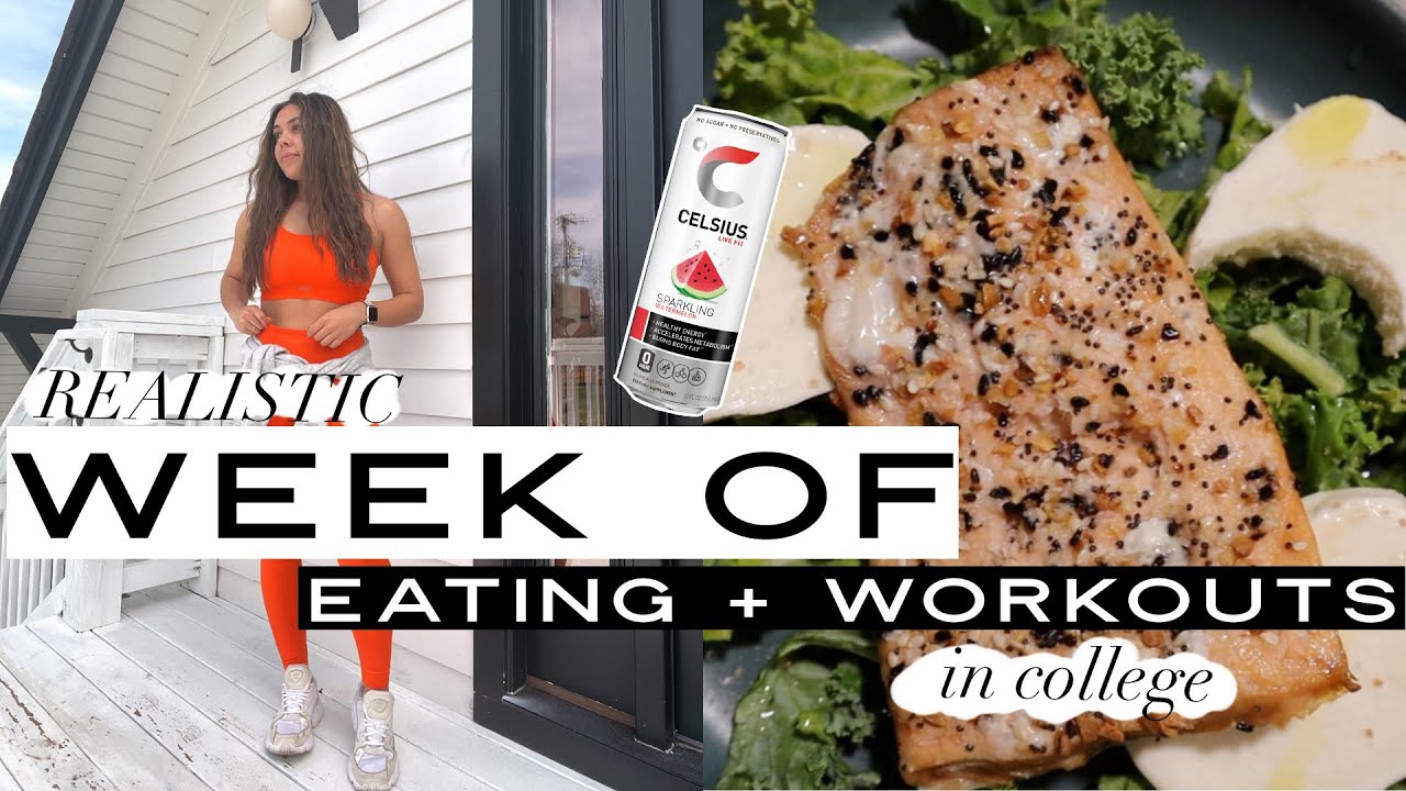 WHAT I EAT IN A WEEK as a busy college student + my workout program