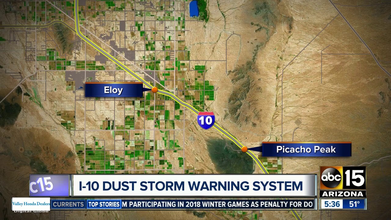 Arizona to create dust detection and warning zone along I-10