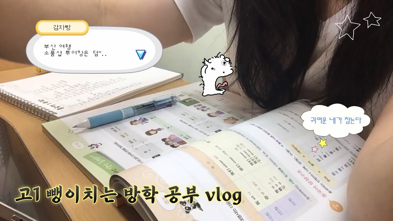 고1 방학 공부 vlog. 브이로그. study. 부산. 소품샵투어. 언박싱.