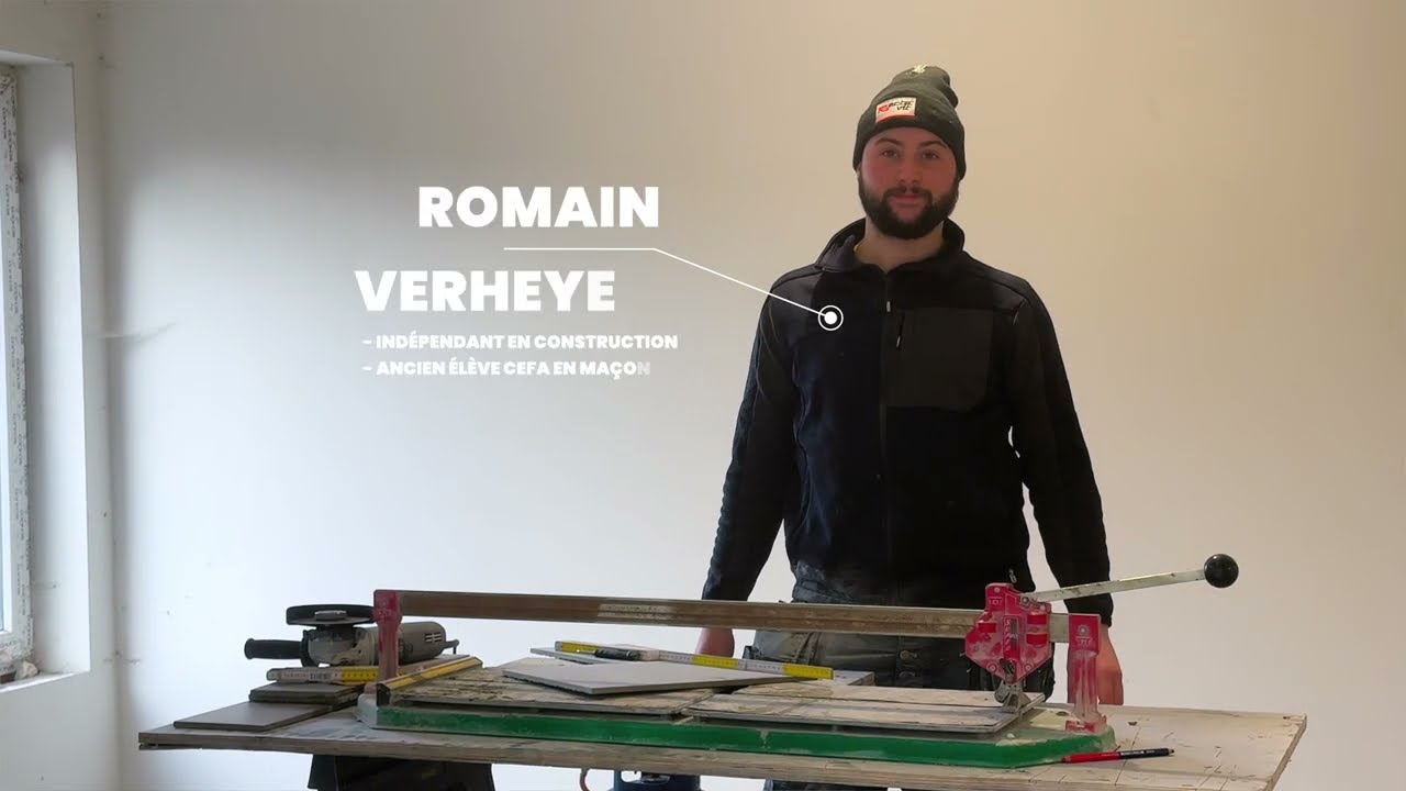 Romain Verheyen - ancien élève Maçonnerie CEFA provincial du Centre