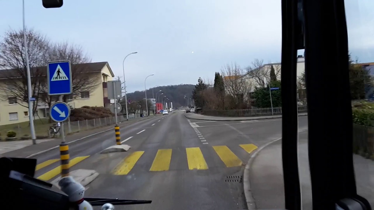 Lenzburg Bahnhof SBB, mit Bus 381 richtung Wildegg, Ringstrasse Nord, Traitafina, Staufbergstrasse