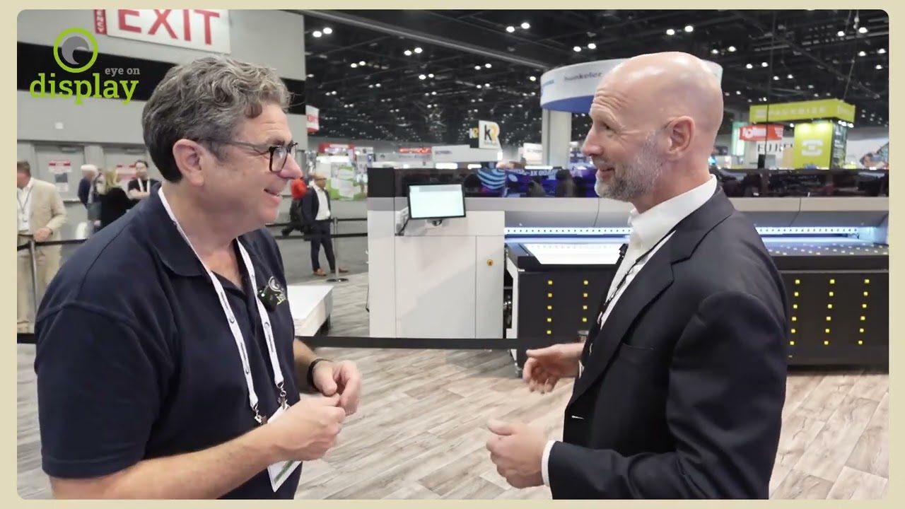 Dirk Brouns for Canon talking about the Colorado XL-Series launched at PRINTING United Expo
