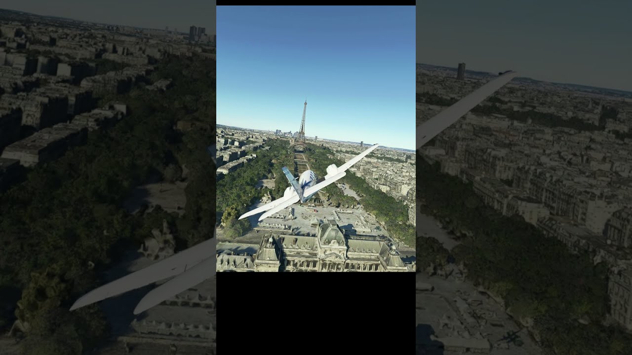 Flying through (not under) the Eiffel Tower #Shorts Real Pilot Plays Microsoft Flight Simulator