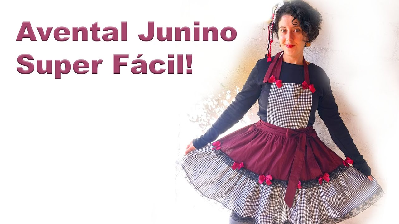 Como Fazer avental junino transpassado super fácil!