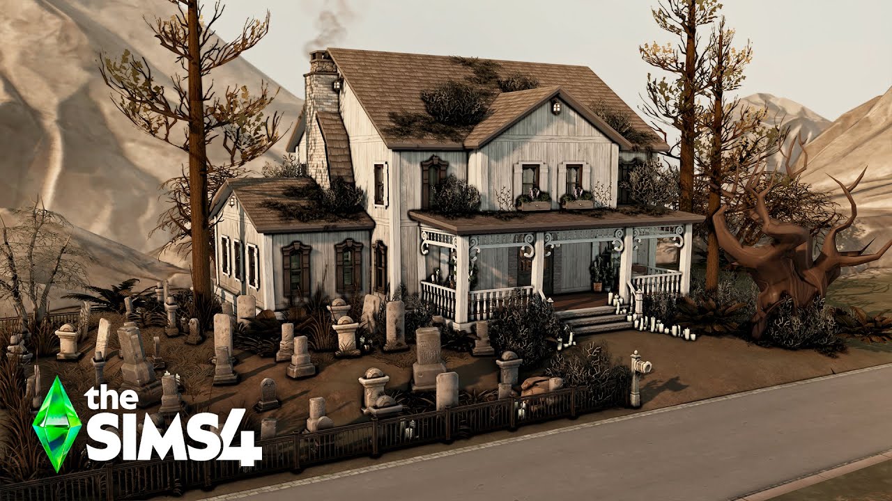 CEMETERY HOUSE - Relaxing Speed Build - ASMR| The Sims 4 - no cc.