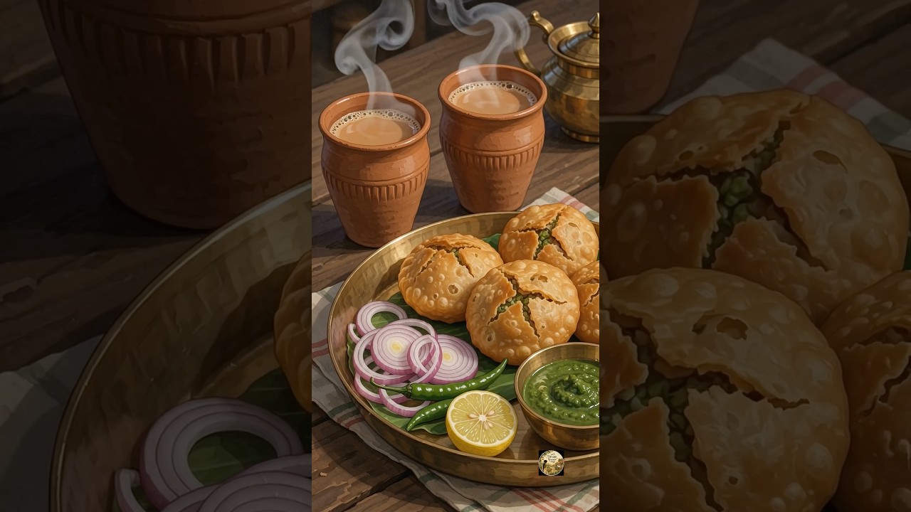 🌧️ Village Style Pyaz Kachori on Rainy Day 🧅| Cozy Monsoon Cooking #shorts #asmr #trending #viral