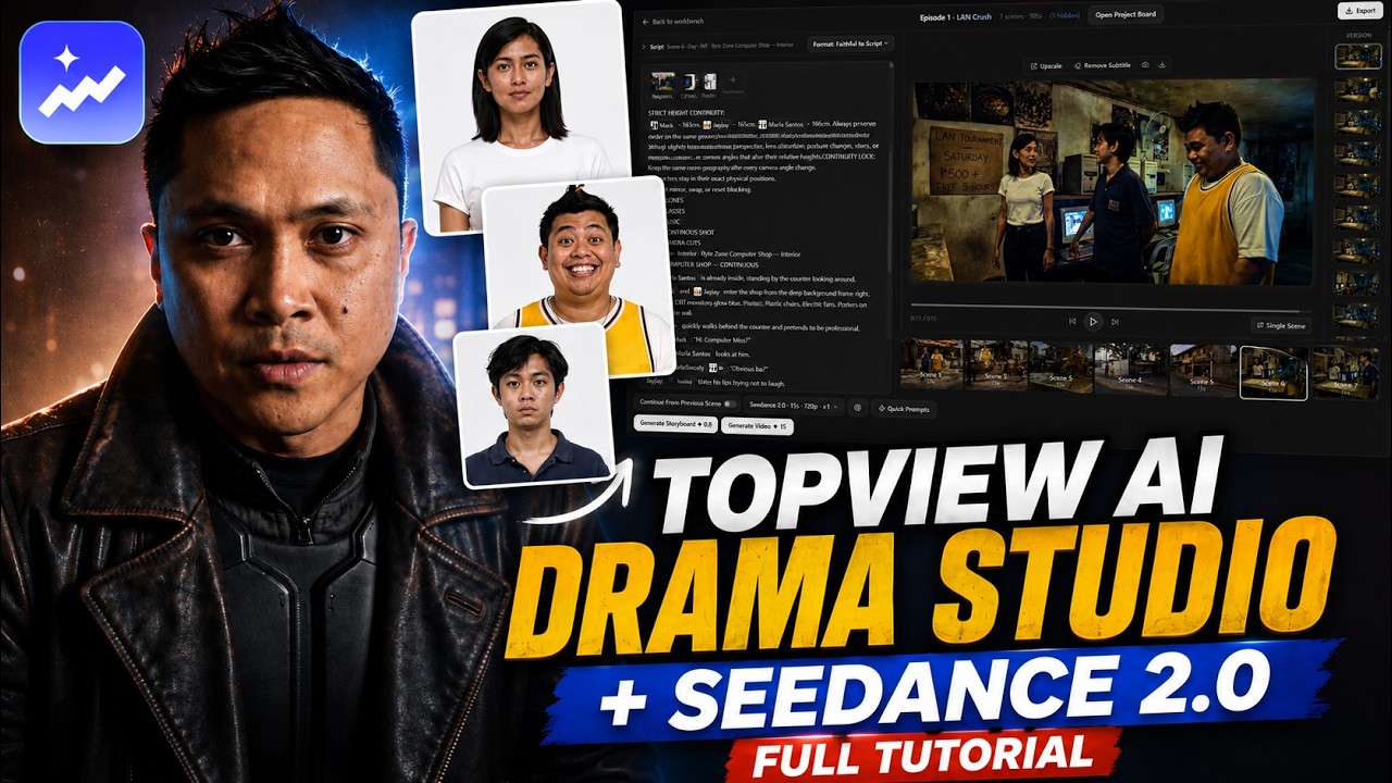 Как использовать Topview AI Drama Studio и Seedance 2.0 (полное руководство)