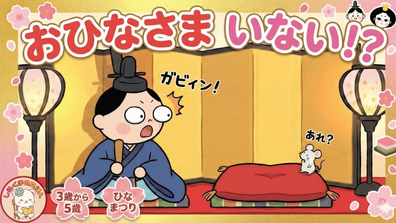 【絵本】きえたおひなさま！？（ひな祭りのお話）【読み聞かせ】2歳 3歳 4歳 5歳