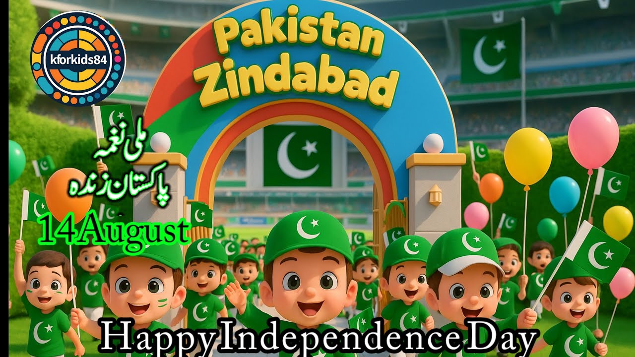 Pakistan Zindabad || Kids Milli Naghama | 14 August || Happy independence day | Kforkids84 #14august