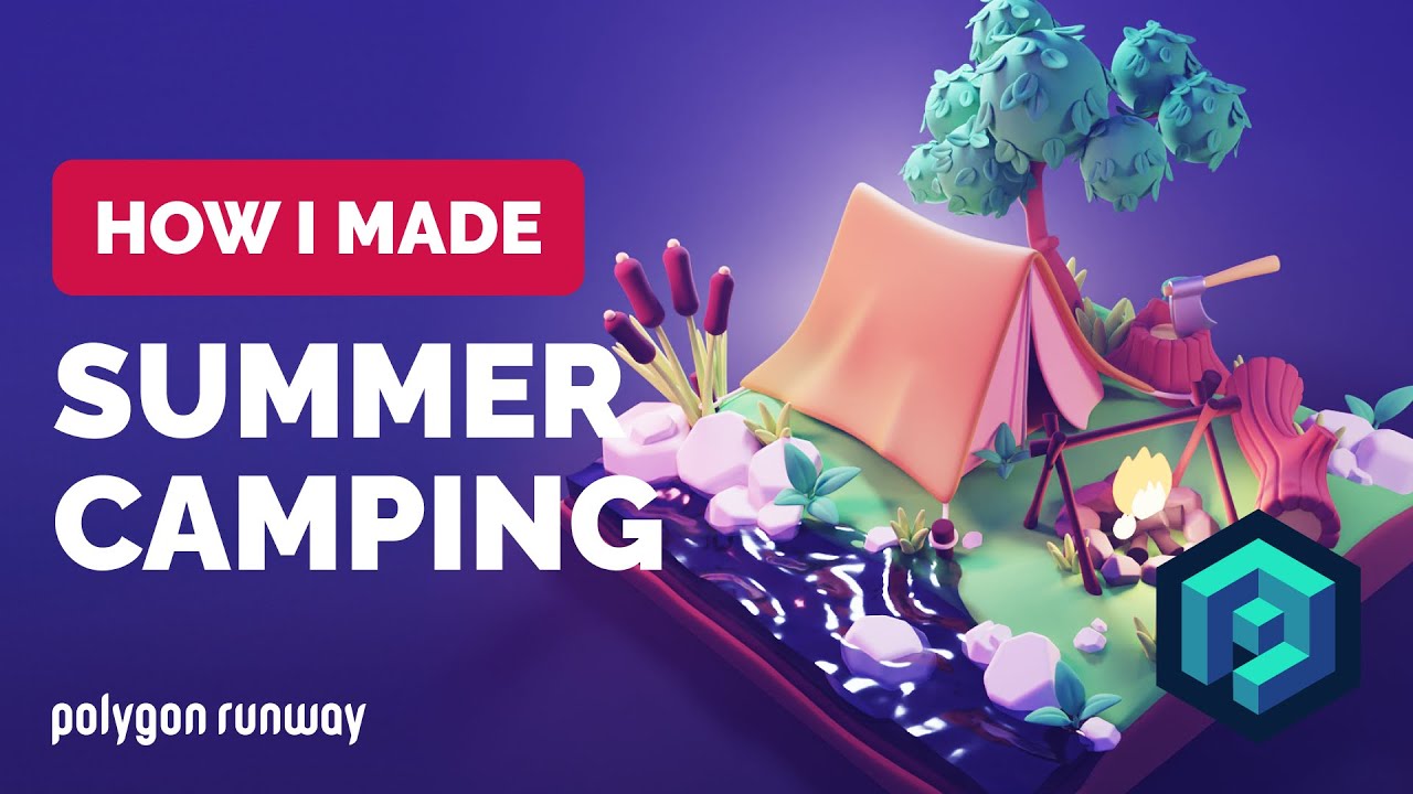 Summer Forest Camping in Blender 3.2 - 3D Modeling Process | Polygon Runway