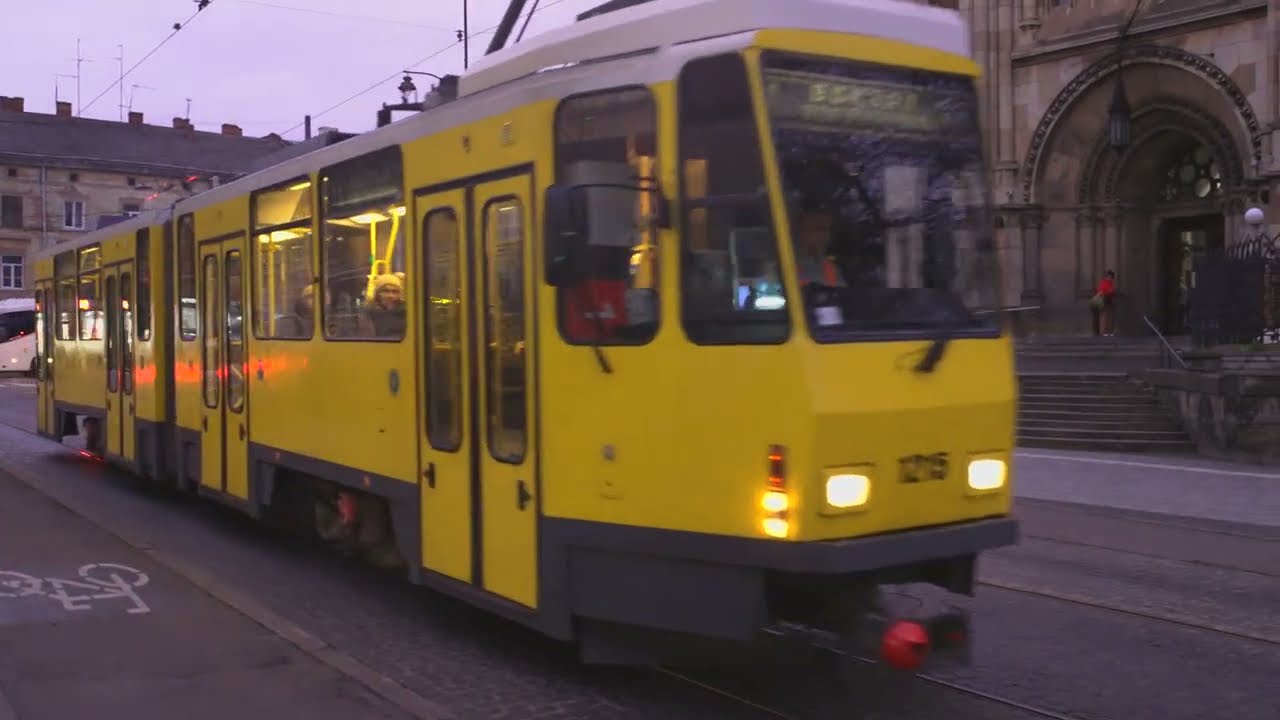 Ukraine, Lviv, tram 6 night ride from Площа Кропивницького (47) to Дорошенка (50)