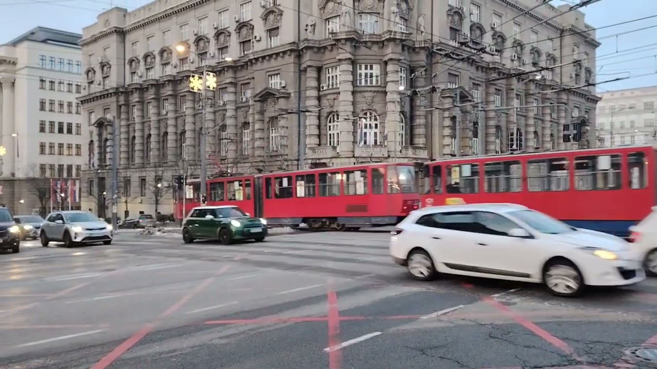 Sinhrone tatra kt-4 (Katica) trams,Belgrade,january 2026