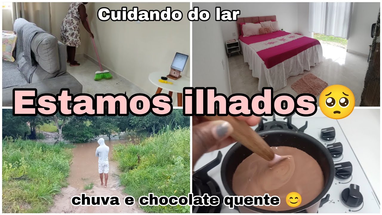 Muita chuva por aqui|Rio cobriu a ponte|cuidando da  casa e chocolate quente cremoso