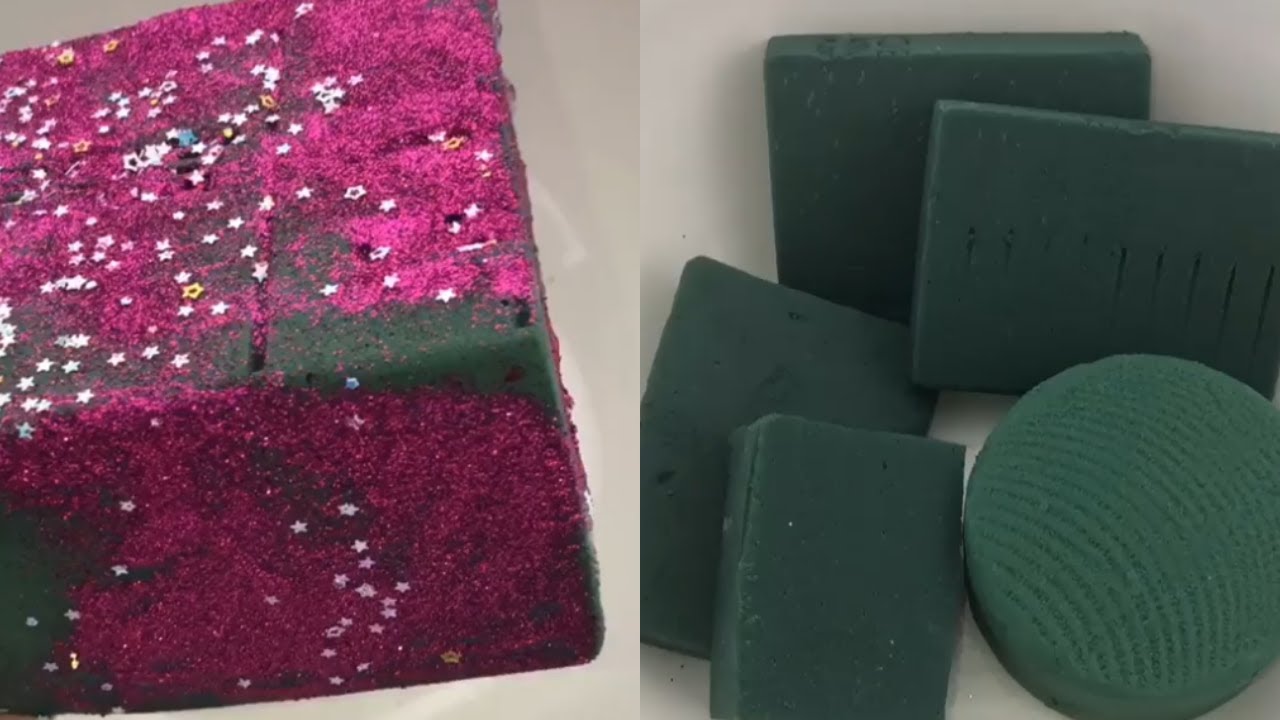crushing soaking floral foam | most satisfying (ASMR)