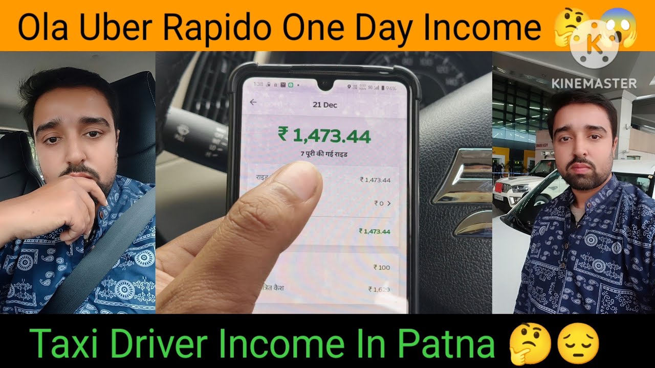 Ola Uber Rapido One day Income 🤔 Cab driver one day earning | Taxi Driver Income | Ola driver income