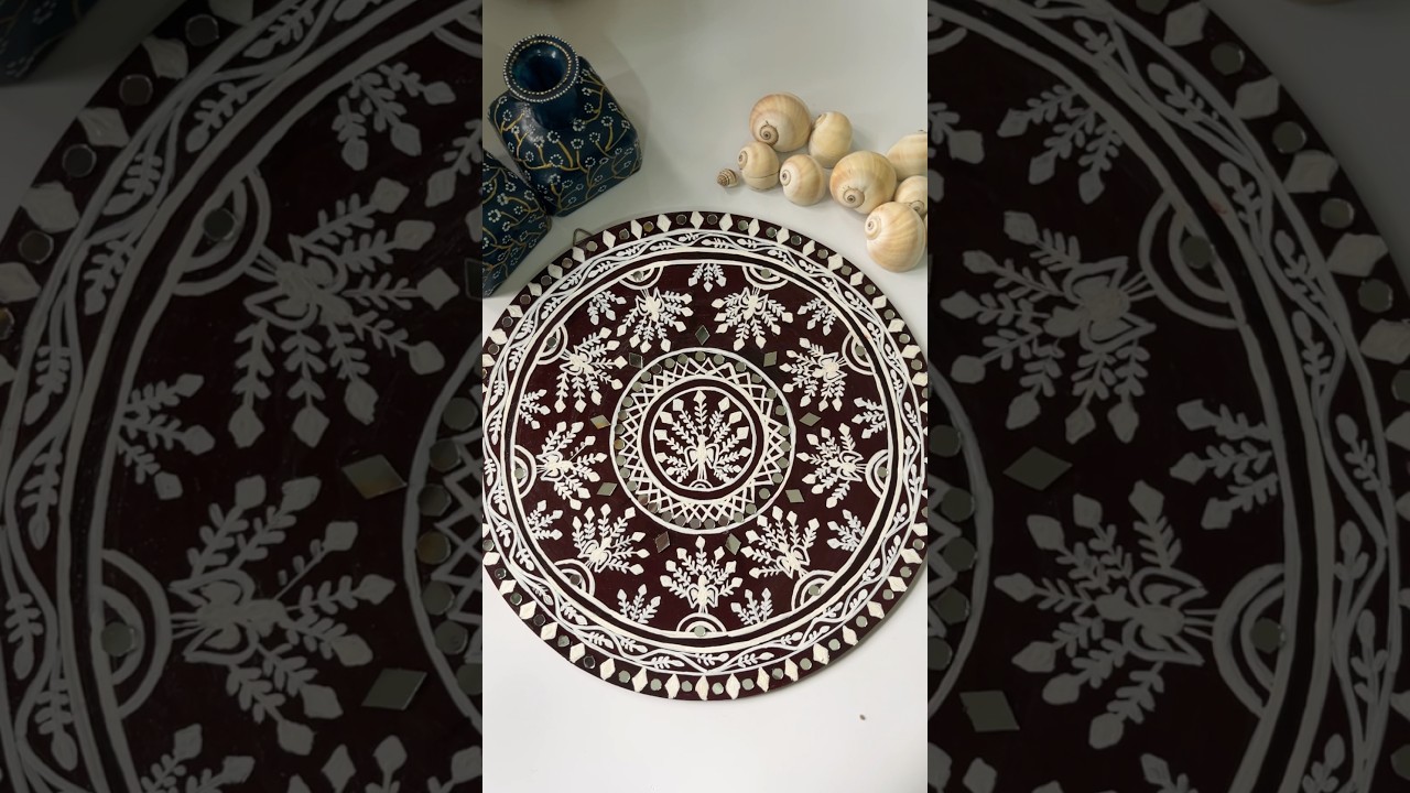 Easy Mirror Design on Mdf Board | Easy Handmade Home Decor ✨ #shorts #shortvideo #diy #trending