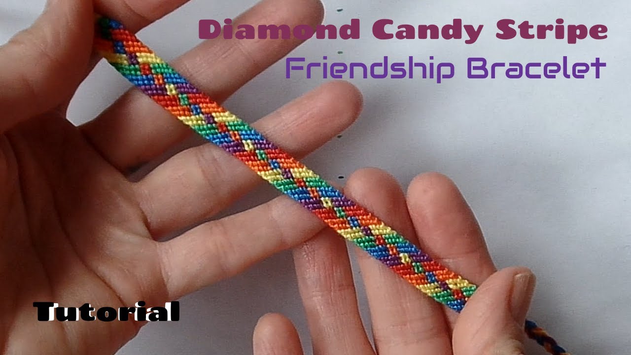 Diamond Candy Stripe Friendship Bracelet [Tutorial]  ✨updated✨