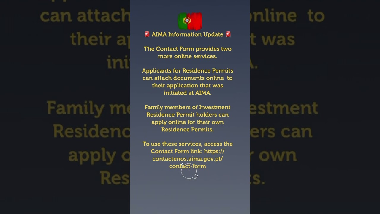 📢 Portugal BIG NEWS from AIMA! Apply for Residence Permits ONLINE 🇵🇹