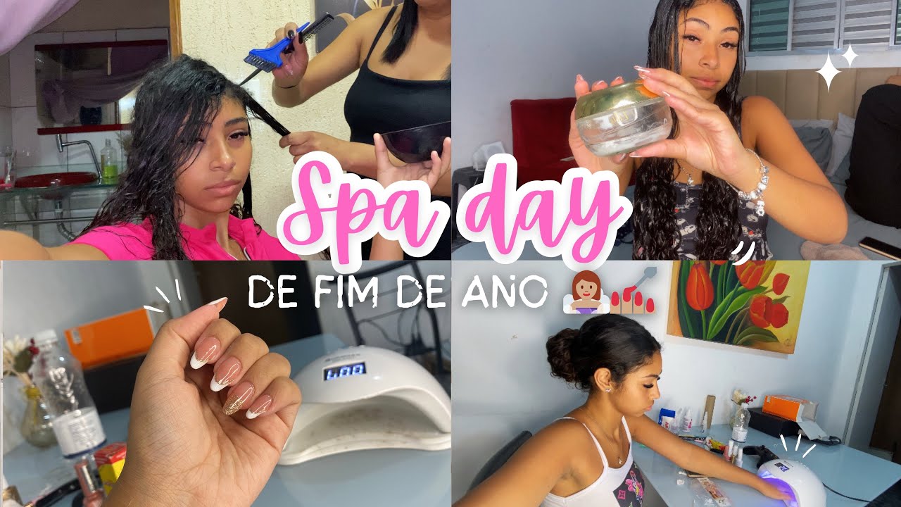 SPA DAY FIM DE ANO - fiz progressiva - fiz as unhas salão de beleza em casa 🧖🏽‍♀️💅🏽💖