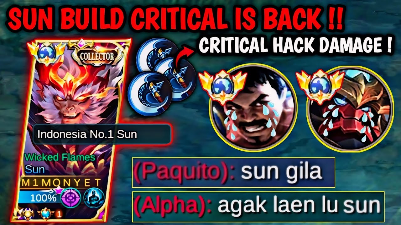 DAMAGE CRITICAL SESAKIT INI 😱 BUILD SUN TERBARU BIKIN DAMAGE SAKIT | MOBILE LEGENDS