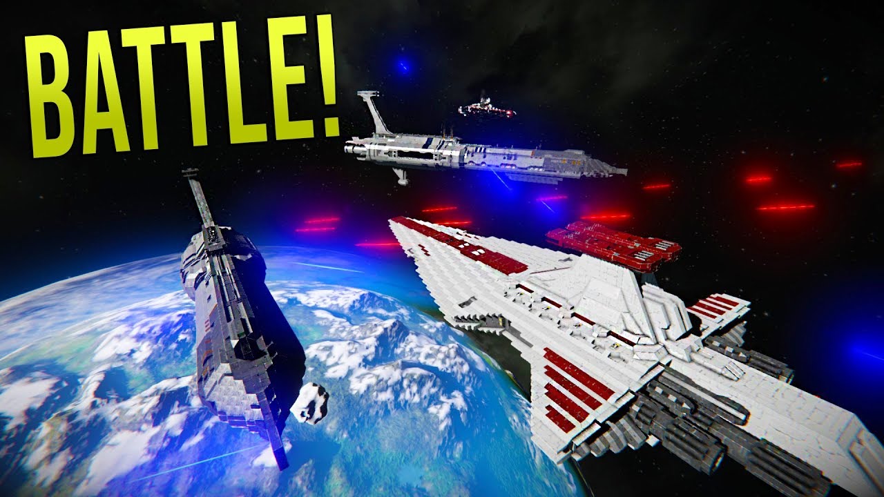 VENATOR CLONE FLEET vs PROVIDENCE DROID FLEET (5V5) Clone Wars EPIC battles! - Space Engineers