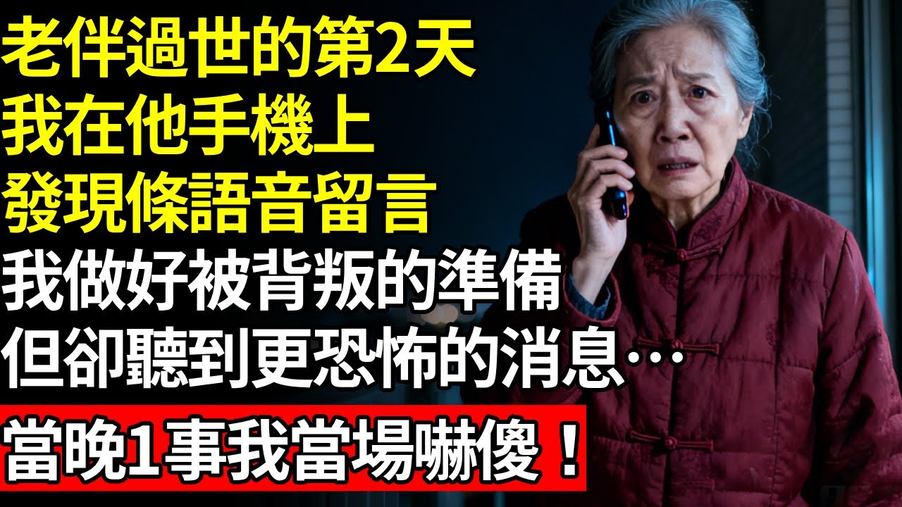 老伴過世的第2天，我在他手機上，發現一則語音留言，我做好被背叛的準備，但卻聽到了更恐怖的消息……當晚1事我當場嚇傻！#養老#不孝子#人間家務#退休金