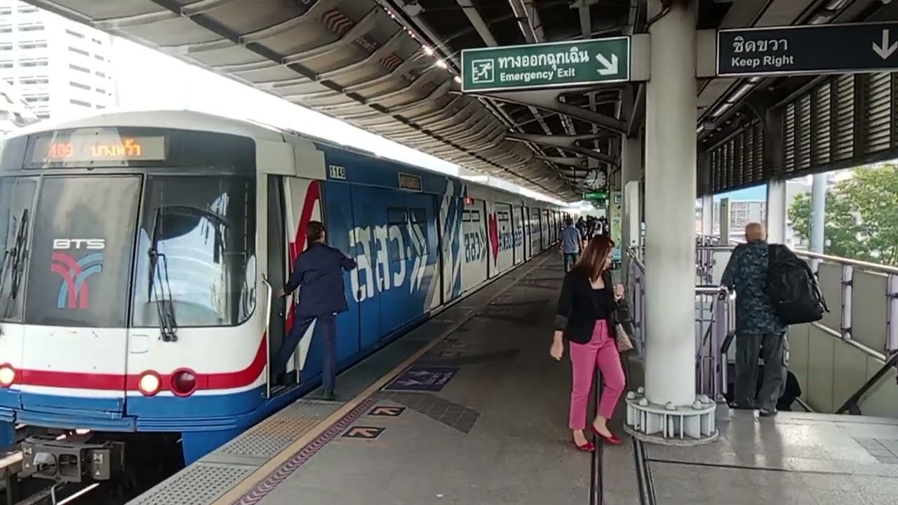 รวมขบวนรถไฟฟ้า BTS สายสีลม 9 ขบวน เข้าออกในชานชาลาที่ 3 สถานีสะพานตากสิน EP.179