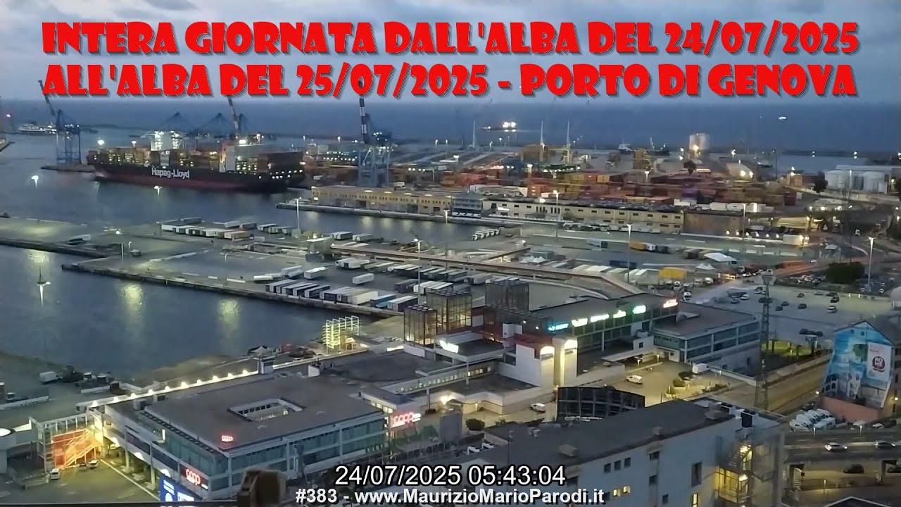 #383 24/07/2025 24 Ore di Vita al Porto di Genova (Italy) - Timelapse a Velocità 240x