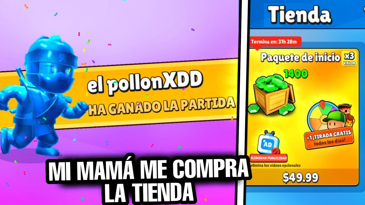 MI MAMÁ ME COMPRA TODA LA TIENDA DE STUMBLE GUYS!! 😱 SI GANO LA PARTIDA