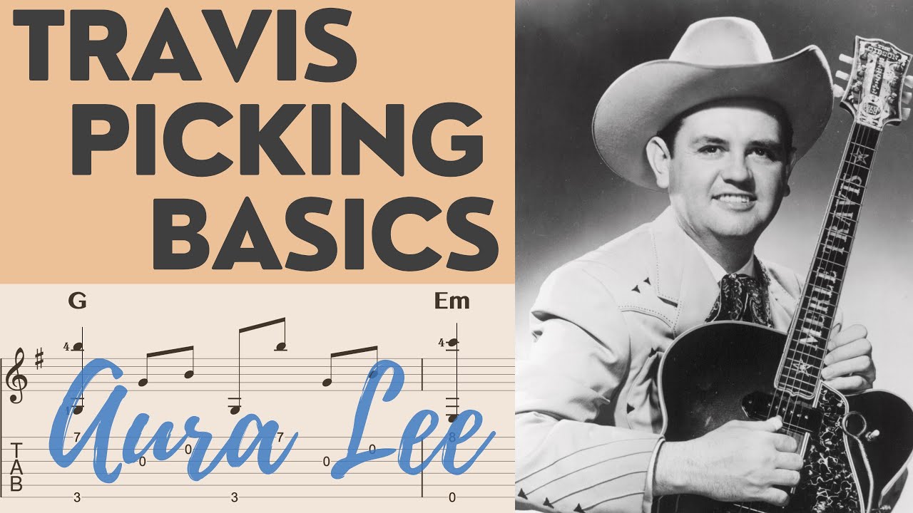 Travis Picking Basics - Aura Lee / Love Me Tender - Solo Fingerstyle Guitar Lesson w/TAB